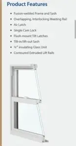 VINYL REPLACEMENT WINDOW LISTING FEATURES