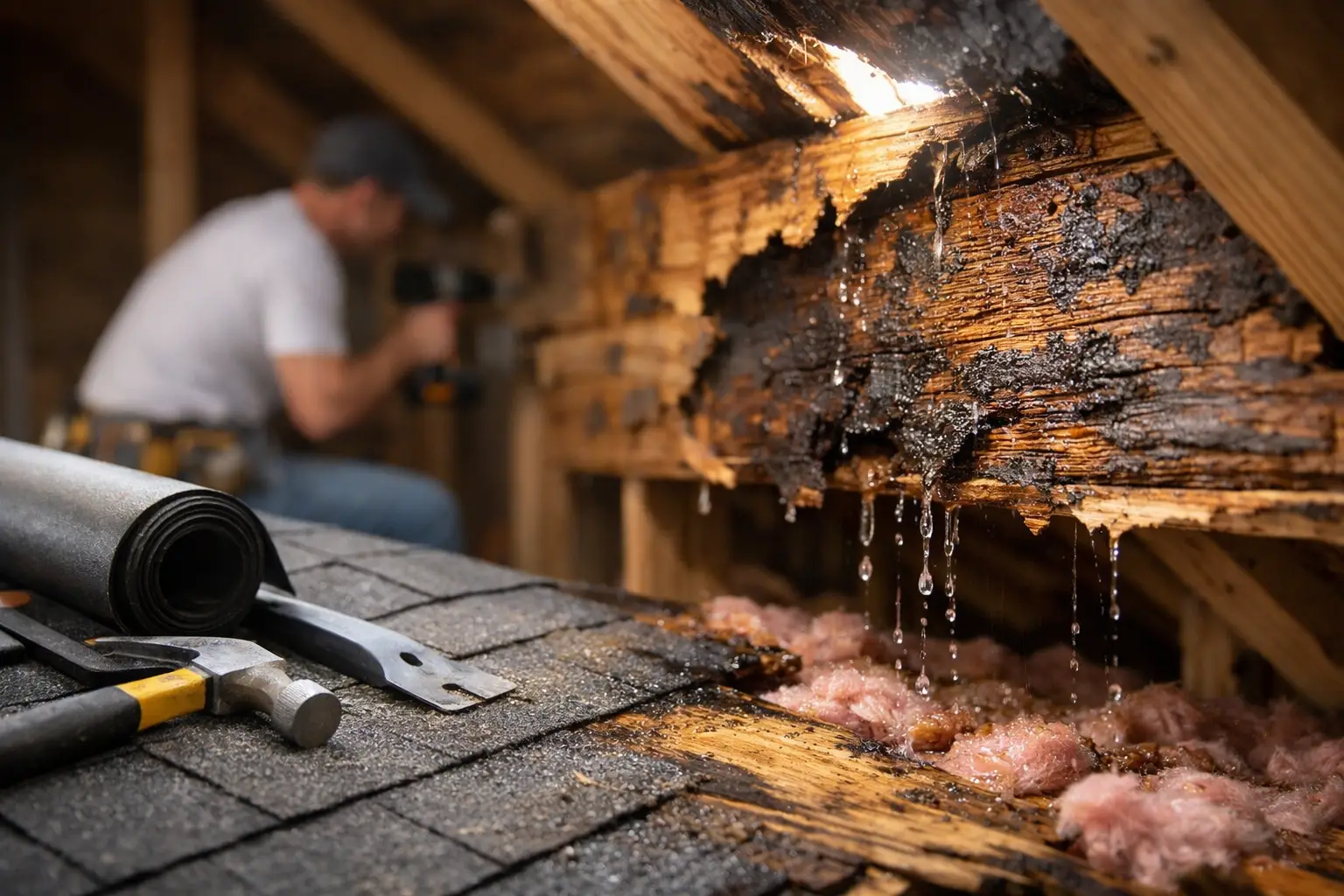 Roof Decking Water Damage Signs and Repairs